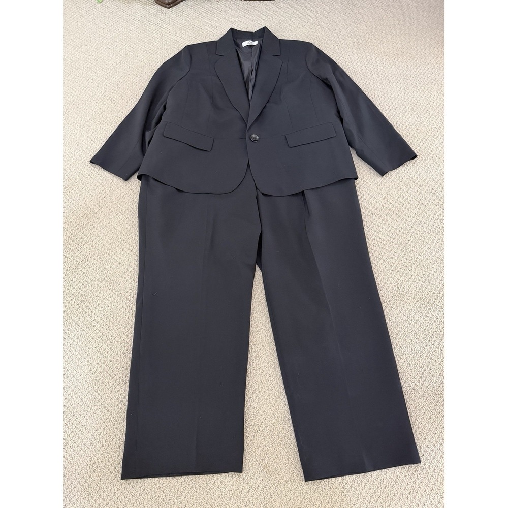 Le Suit women black 2- piece pants suits size 22W - Picture 3 of 15